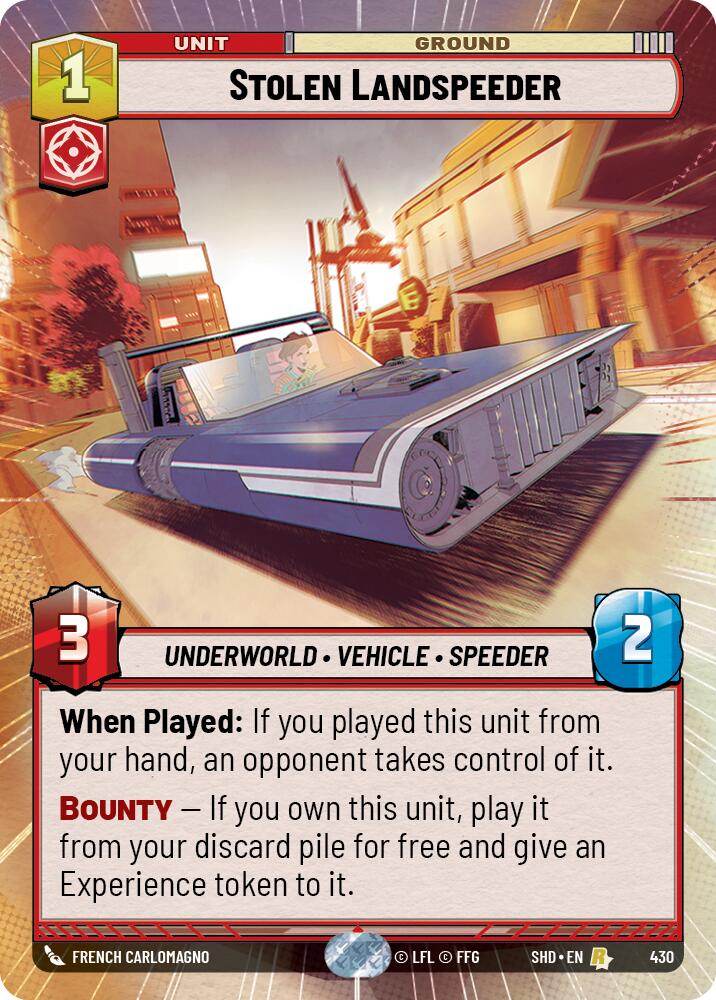 Stolen Landspeeder (430) (Hyperspace) (430) [Shadows of the Galaxy] | Exor Games New Glasgow