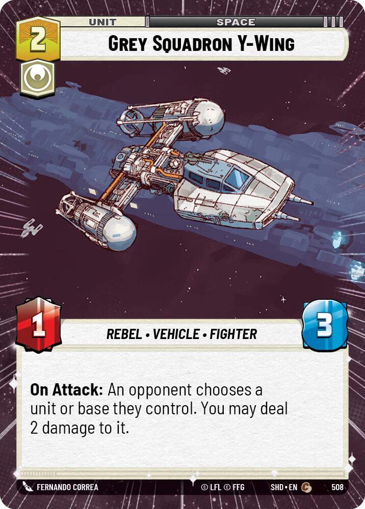 Grey Squadron Y-Wing (508) (Hyperspace) (508) [Shadows of the Galaxy] | Exor Games New Glasgow