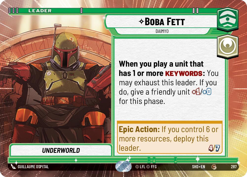 Boba Fett - Daimyo (287) (Hyperspace) (287) [Shadows of the Galaxy] | Exor Games New Glasgow