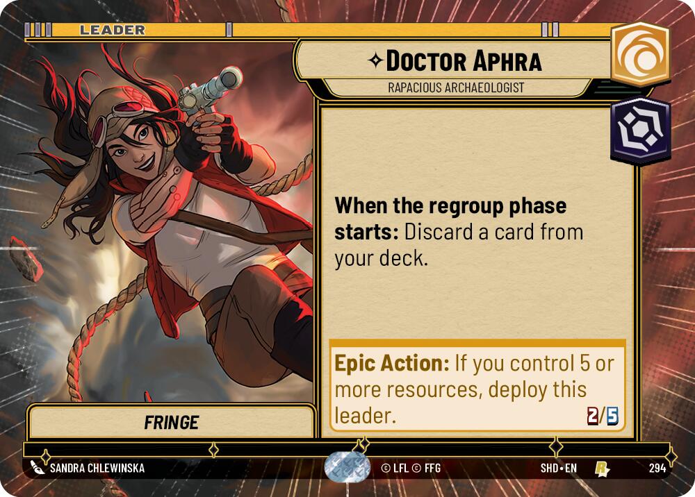 Doctor Aphra - Rapacious Archaeologist (294) (Hyperspace) (294) [Shadows of the Galaxy] | Exor Games New Glasgow