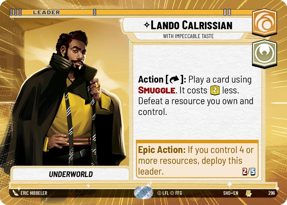 Lando Calrissian - With Impeccable Taste (296) (Hyperspace) (296) [Shadows of the Galaxy] | Exor Games New Glasgow