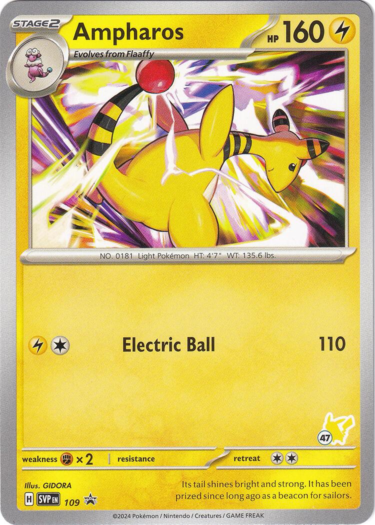 Ampharos (109) (Pikachu Stamp #47) [Battle Academy 2024] | Exor Games New Glasgow