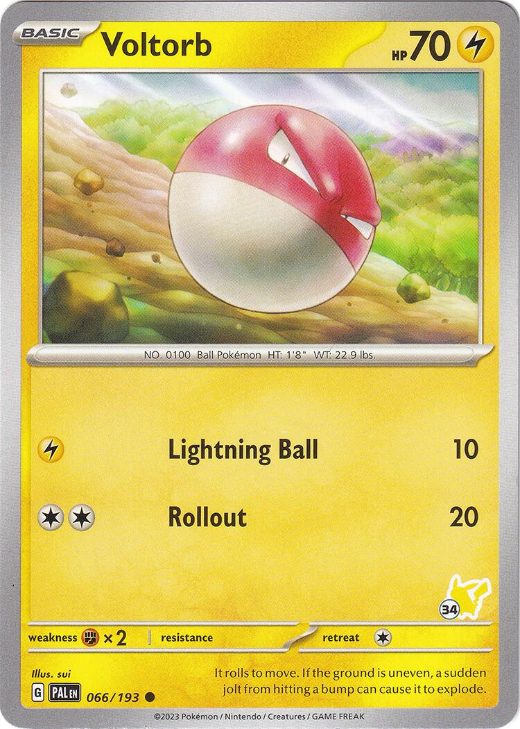 Voltorb (066/193) (Pikachu Stamp #34) [Battle Academy 2024] | Exor Games New Glasgow