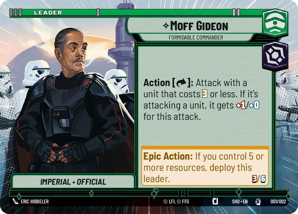 Moff Gideon - Formidable Commander (001/002) (Hyperspace) (Prerelease Promos) (001/002) [Shadows of the Galaxy Promos] | Exor Games New Glasgow