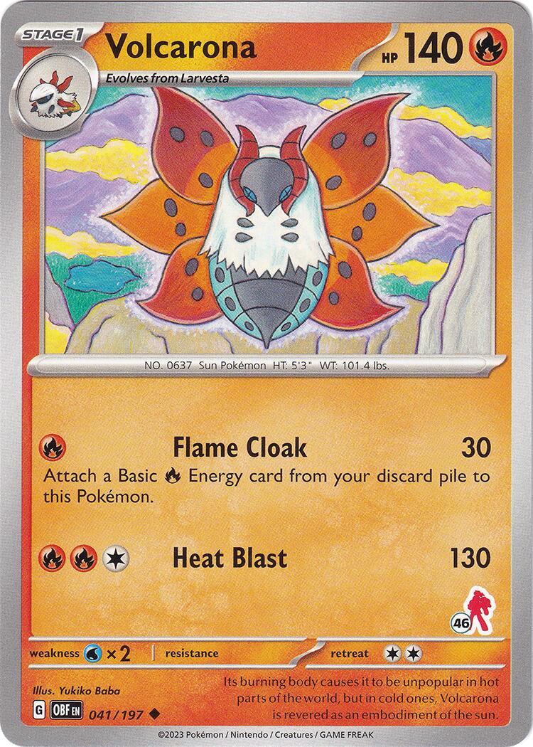 Volcarona (041/197) (Armarouge Stamp #46) [Battle Academy 2024] | Exor Games New Glasgow