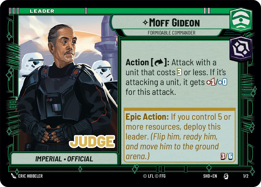 Moff Gideon - Formidable Commander (1/2) (Judge Promo) (1/2) [Shadows of the Galaxy Promos] | Exor Games New Glasgow