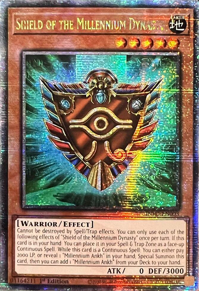 Shield of the Millennium Dynasty (Quarter Century Secret Rare) [INFO-EN003] Quarter Century Secret Rare | Exor Games New Glasgow