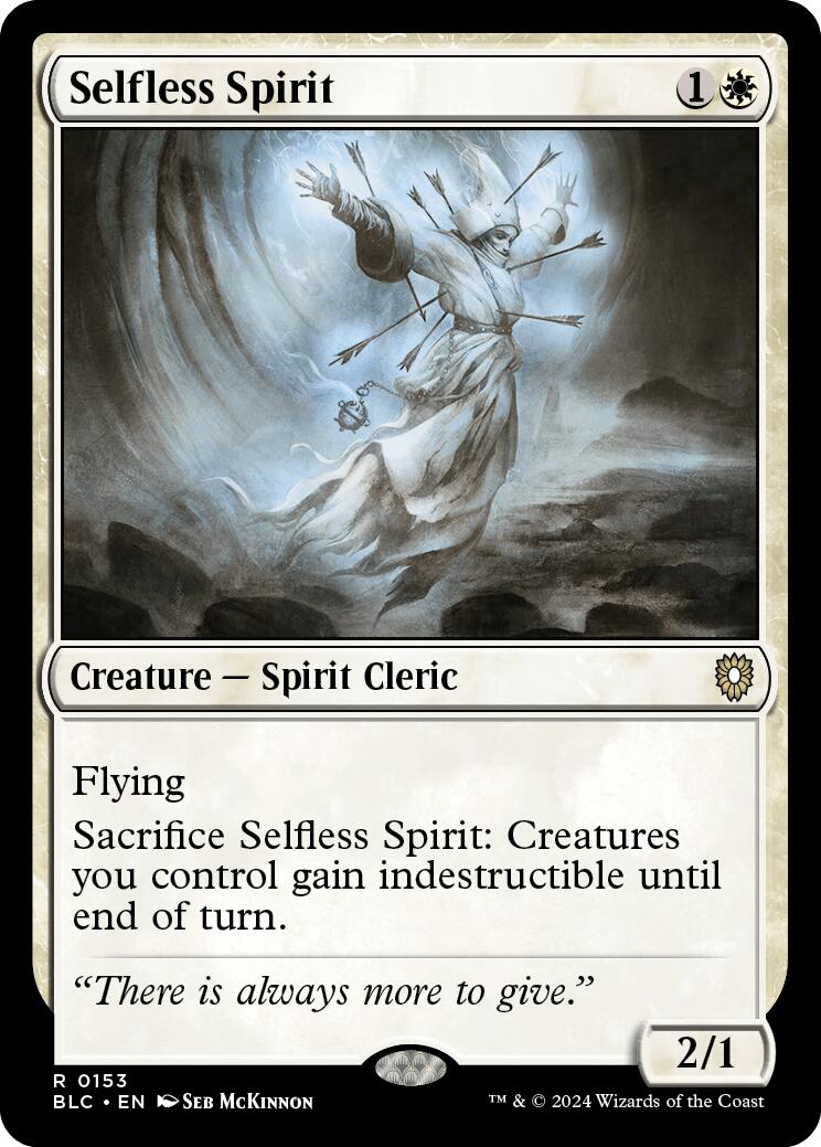 Selfless Spirit [Bloomburrow Commander] | Exor Games New Glasgow