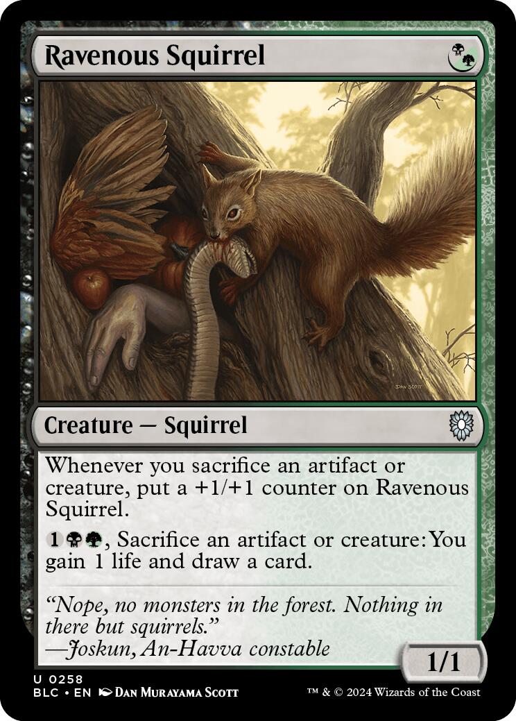 Ravenous Squirrel [Bloomburrow Commander] | Exor Games New Glasgow