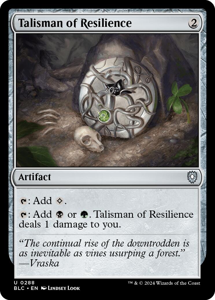 Talisman of Resilience [Bloomburrow Commander] | Exor Games New Glasgow