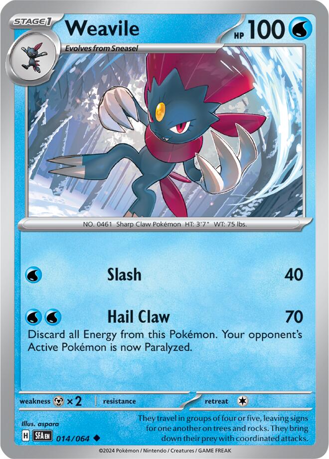 Weavile (014/064) [Scarlet & Violet: Shrouded Fable] | Exor Games New Glasgow