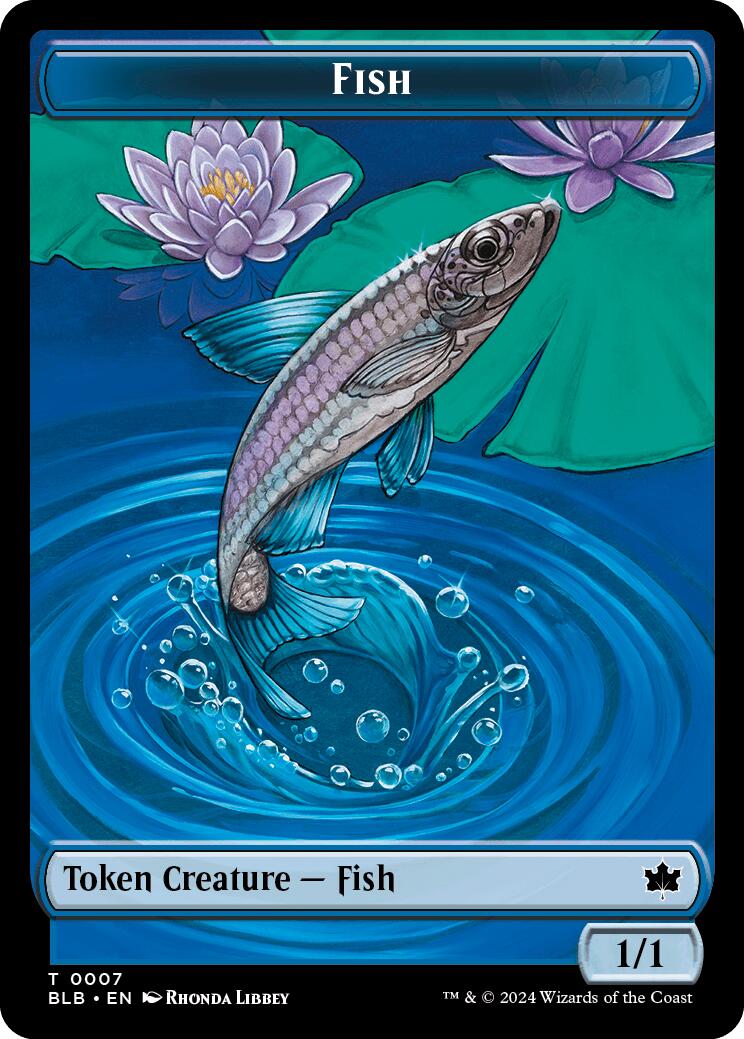 Bird (011) // Fish Double-Sided Token [Bloomburrow Commander Tokens] | Exor Games New Glasgow