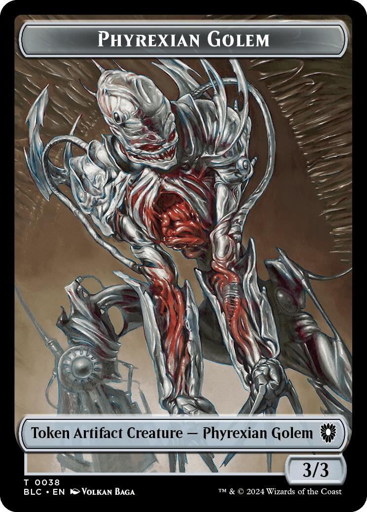 Phyrexian Golem // Faerie Double-Sided Token [Bloomburrow Commander Tokens] | Exor Games New Glasgow