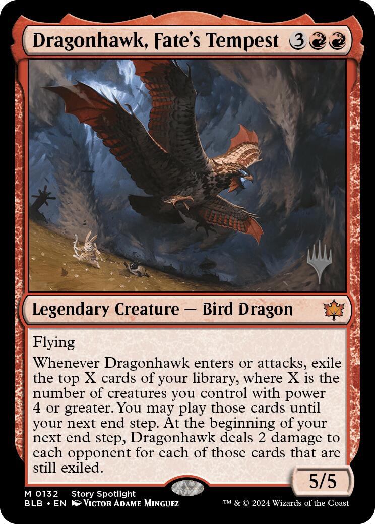 Dragonhawk, Fate's Tempest (Promo Pack) [Bloomburrow Promos] | Exor Games New Glasgow