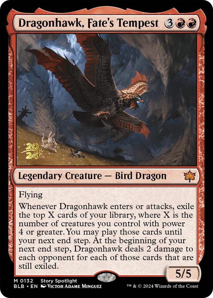 Dragonhawk, Fate's Tempest [Bloomburrow Prerelease Promos] | Exor Games New Glasgow