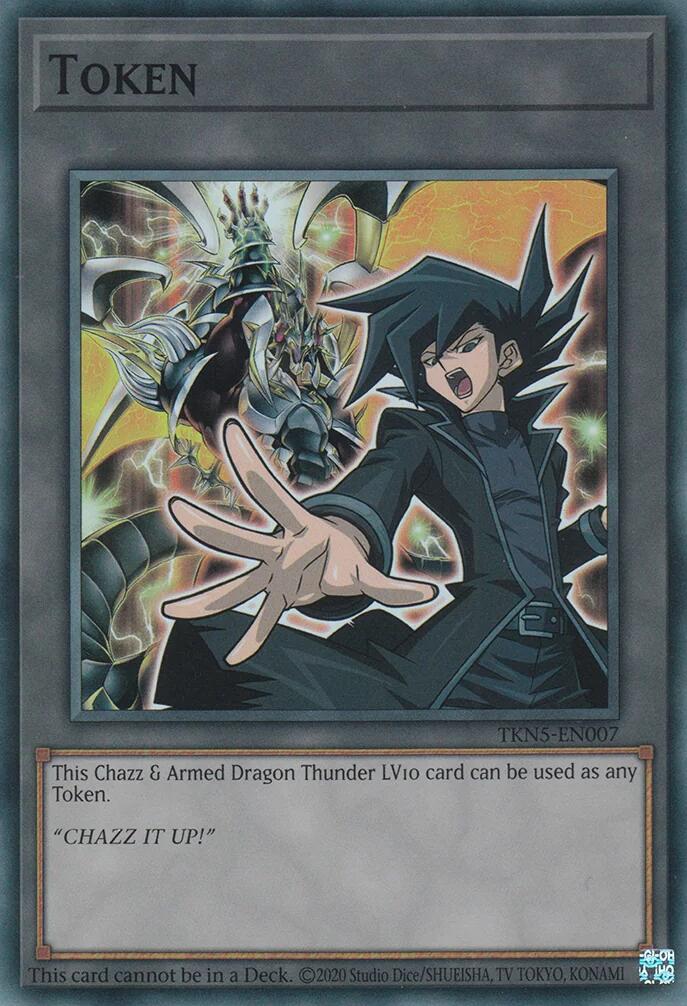 Token: Chazz & Armed Dragon Thunder LV10 [TKN5-EN007] Super Rare | Exor Games New Glasgow