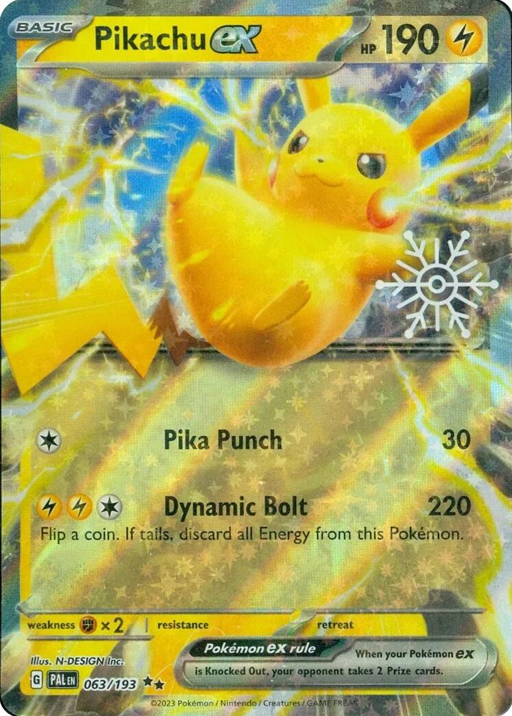 Pikachu ex (063/193) (Holiday Calendar) [Miscellaneous Cards] | Exor Games New Glasgow