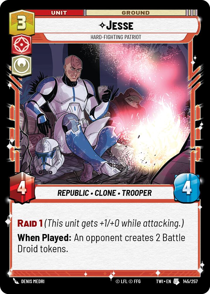 Jesse - Hard-Fighting Patriot (145/257) (145/257) [Twilight of the Republic] | Exor Games New Glasgow