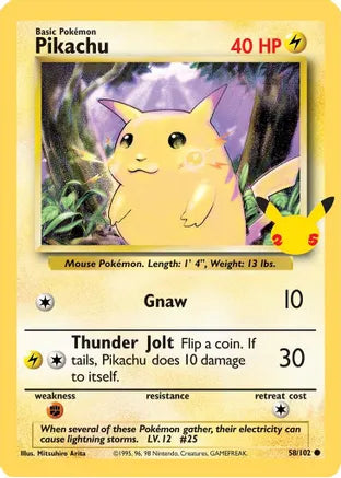 Pikachu (58/102) (25th Anniversary) (Jumbo Card) [Celebrations: 25th Anniversary] | Exor Games New Glasgow