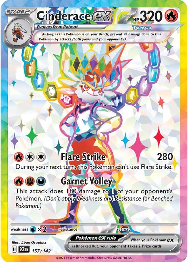 Cinderace ex (157/142) [Scarlet & Violet: Stellar Crown] | Exor Games New Glasgow