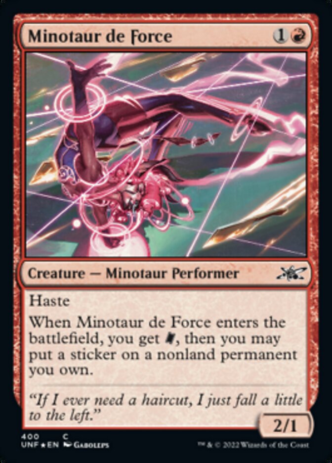 Minotaur de Force (Galaxy Foil) [Unfinity] | Exor Games New Glasgow