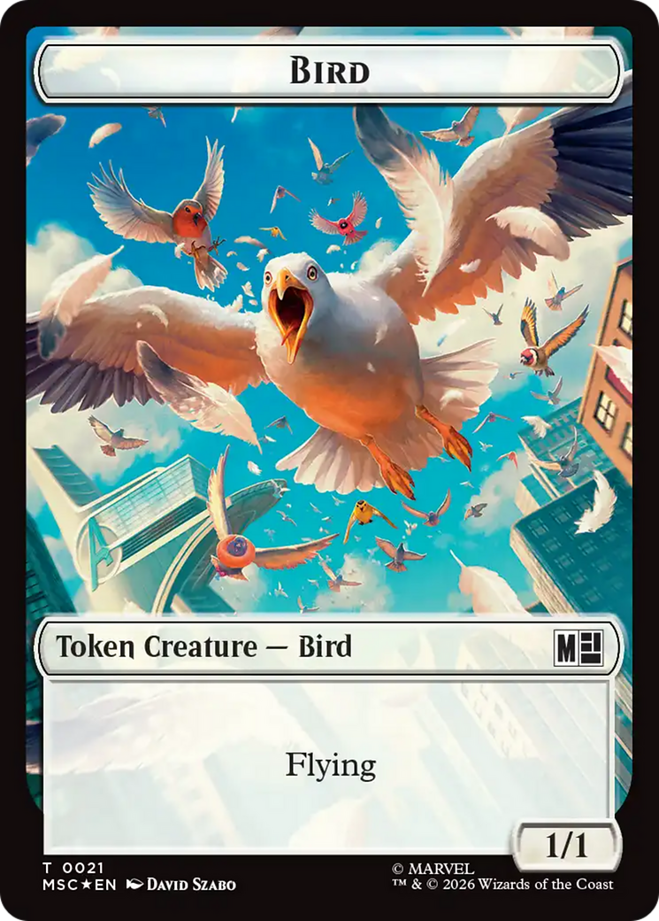 Treasure (027) // Bird (021) Double-Sided Token (Surge Foil) [Marvel Super Heroes Commander Tokens] | Exor Games New Glasgow