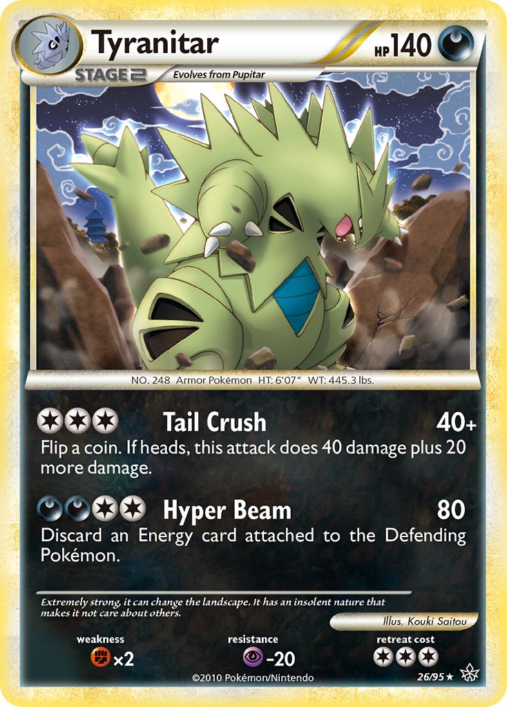 Tyranitar (26/95) (Theme Deck Exclusive) [HeartGold & SoulSilver: Unleashed] | Exor Games New Glasgow