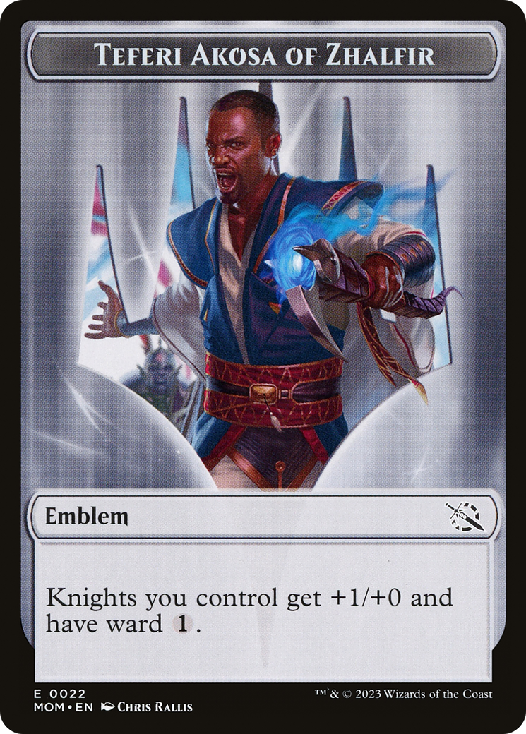 Treasure (21) // Teferi Akosa of Zhalfir Emblem Double-Sided Token [March of the Machine Tokens] | Exor Games New Glasgow