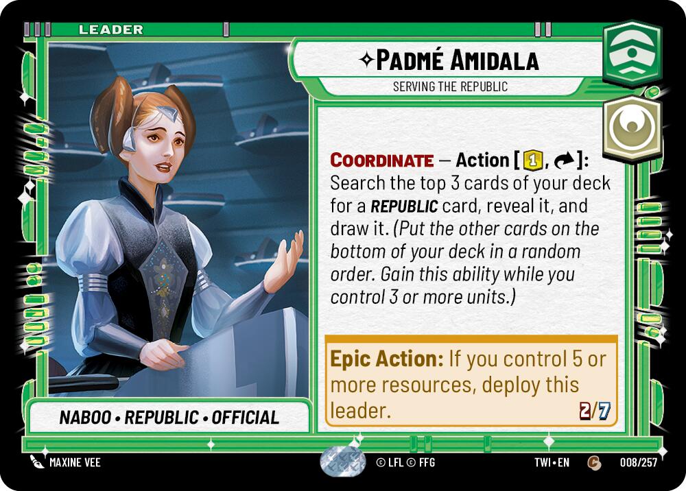 Padme Amidala - Serving the Republic (008/257) (008/257) [Twilight of the Republic] | Exor Games New Glasgow