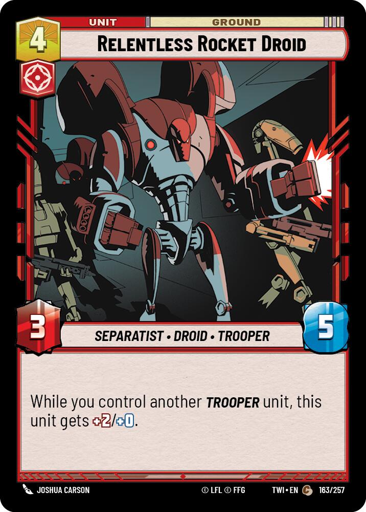 Relentless Rocket Droid (163/257) (163/257) [Twilight of the Republic] | Exor Games New Glasgow