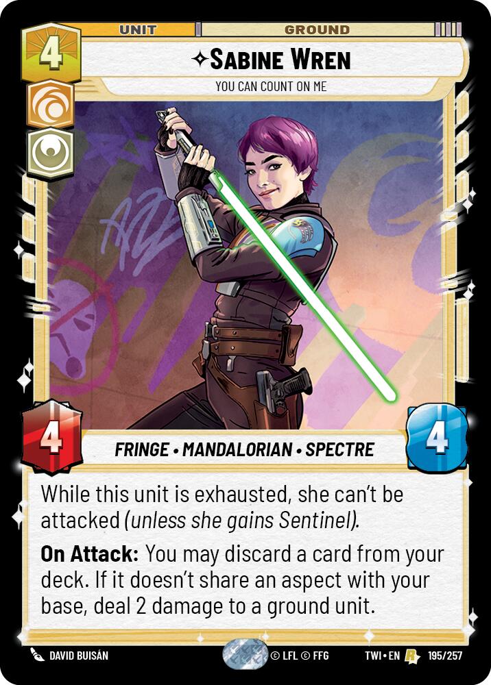 Sabine Wren - You Can Count On Me (195/257) (195/257) [Twilight of the Republic] | Exor Games New Glasgow
