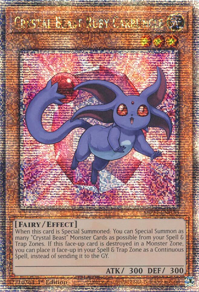 Crystal Beast Ruby Carbuncle [MP24-EN020] Quarter Century Secret Rare | Exor Games New Glasgow