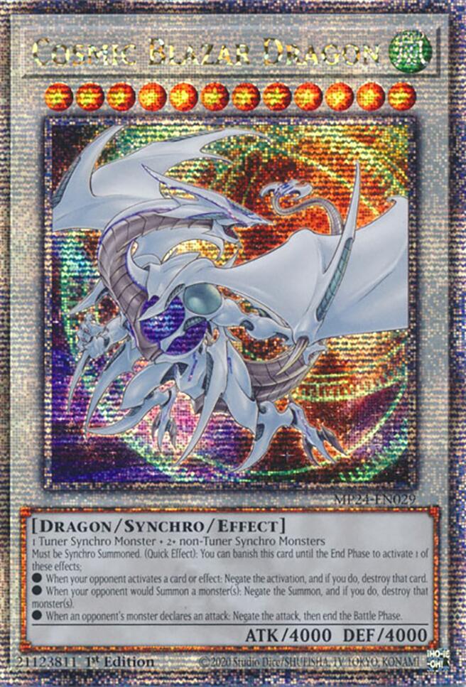 Cosmic Blazar Dragon [MP24-EN029] Quarter Century Secret Rare | Exor Games New Glasgow