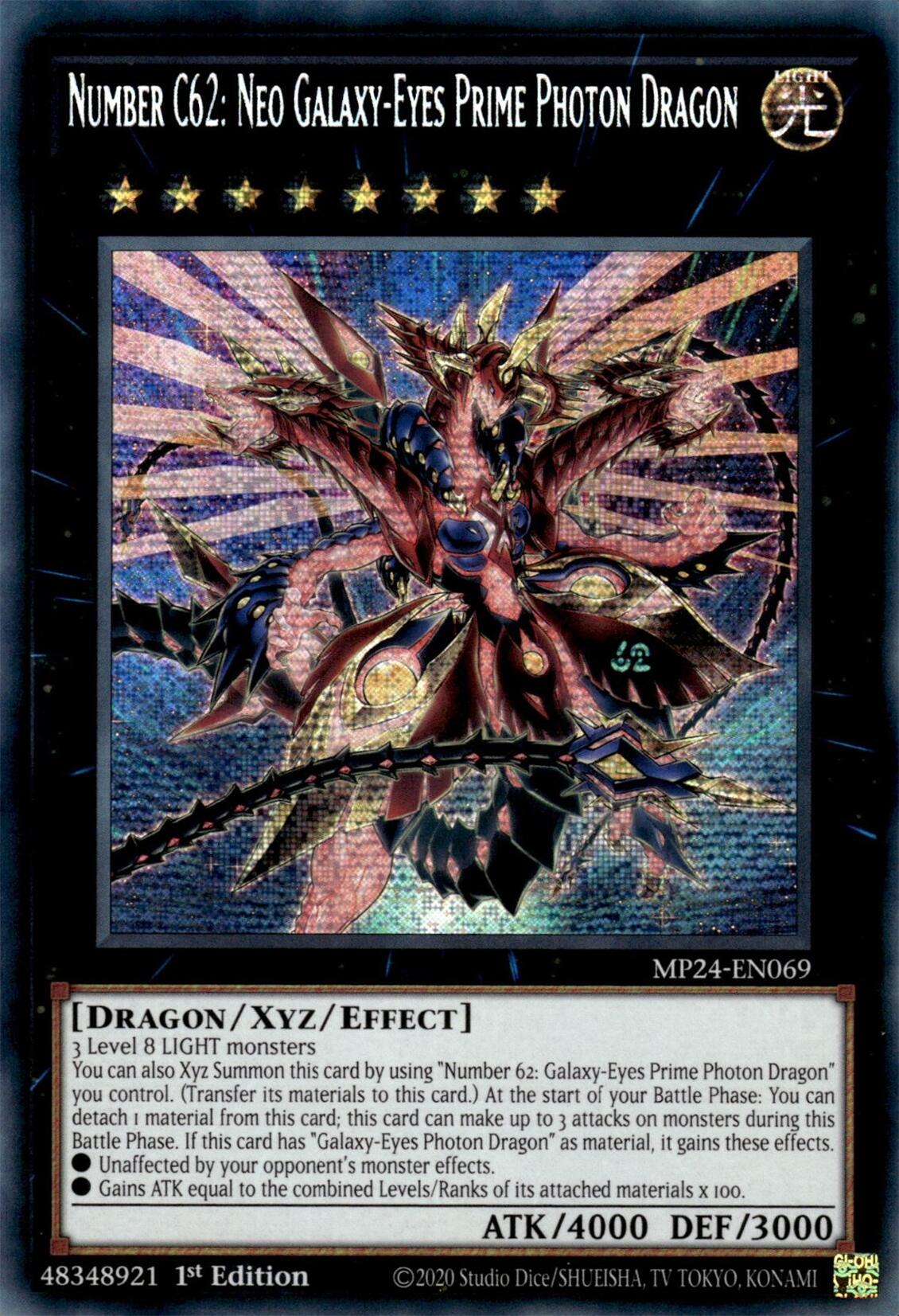 Number C62: Neo Galaxy-Eyes Prime Photon Dragon [MP24-EN069] Prismatic Secret Rare | Exor Games New Glasgow