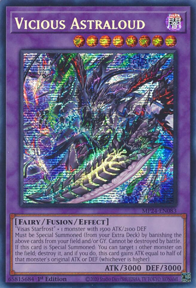 Vicious Astraloud [MP24-EN083] Prismatic Secret Rare | Exor Games New Glasgow