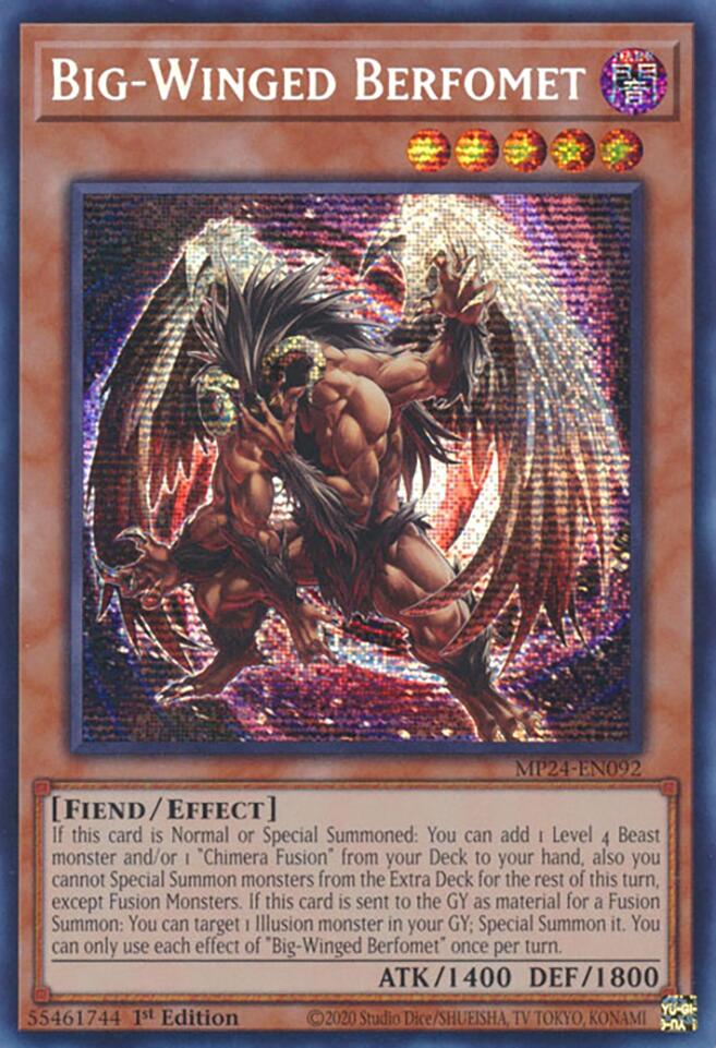 Big-Winged Berfomet [MP24-EN092] Prismatic Secret Rare | Exor Games New Glasgow