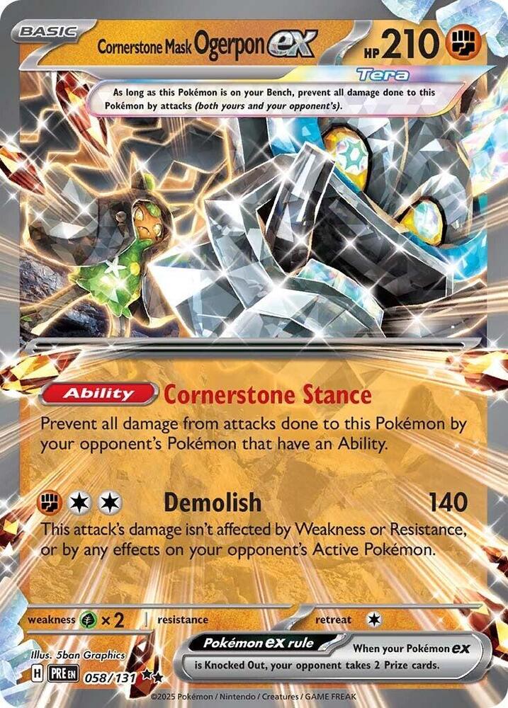 Cornerstone Mask Ogerpon ex (058/131) [Scarlet & Violet: Prismatic Evolutions] | Exor Games New Glasgow