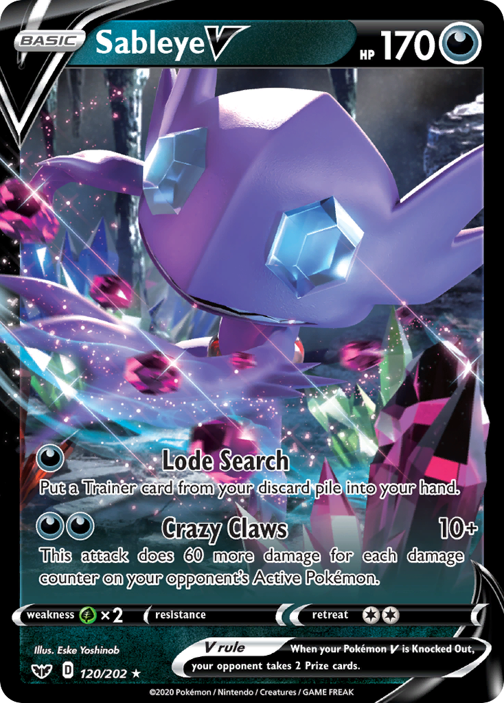 Sableye V (120/202) [Sword & Shield: Base Set] | Exor Games New Glasgow