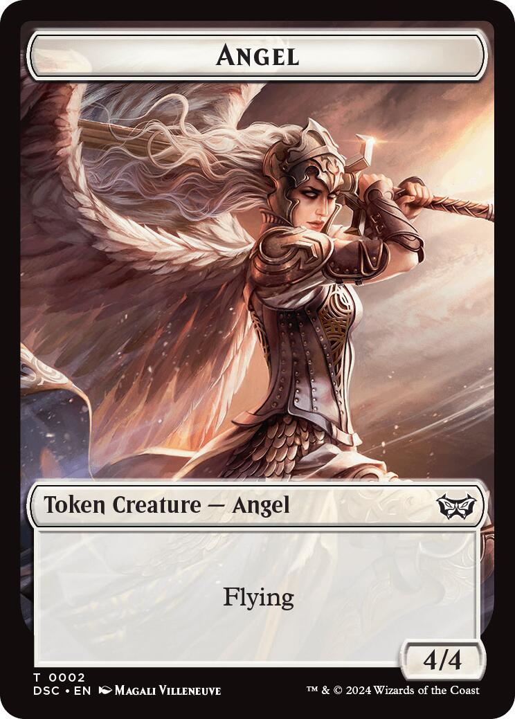 Angel // Glimmer Double-Sided Token [Duskmourn: House of Horror Commander Tokens] | Exor Games New Glasgow