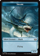 Shark // Copy Double-Sided Token [Duskmourn: House of Horror Commander Tokens] | Exor Games New Glasgow