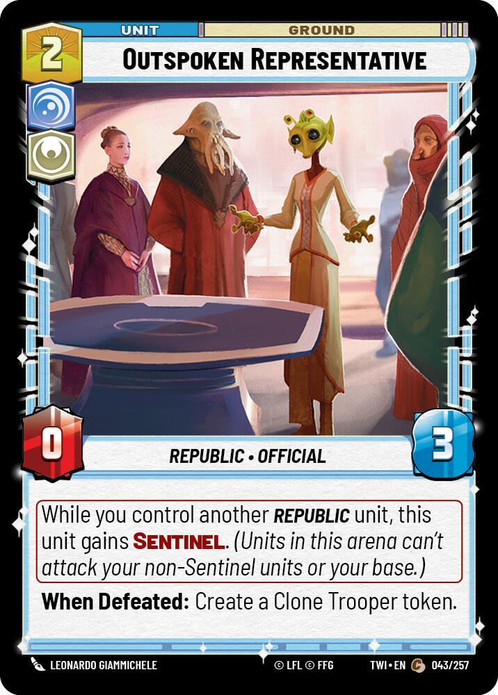 Outspoken Representative (043/257) (043/257) [Twilight of the Republic] | Exor Games New Glasgow