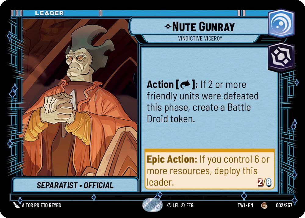 Nute Gunray - Vindictive Viceroy (002/257) (002/257) [Twilight of the Republic] | Exor Games New Glasgow
