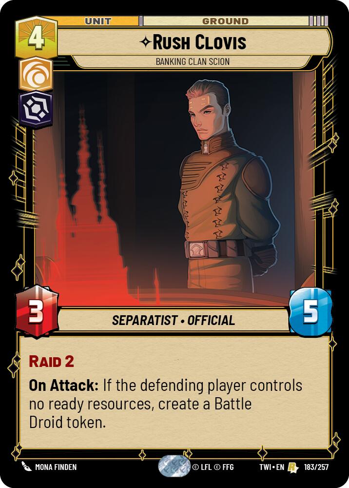Rush Clovis - Banking Clan Scion (183/257) (183/257) [Twilight of the Republic] | Exor Games New Glasgow
