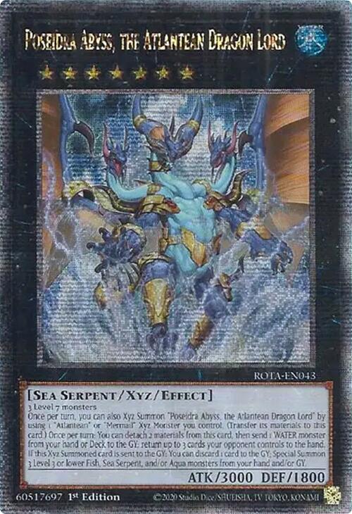 Poseidra Abyss, the Atlantean Dragon Lord (Quarter Century Secret Rare) [ROTA-EN043] Quarter Century Secret Rare | Exor Games New Glasgow