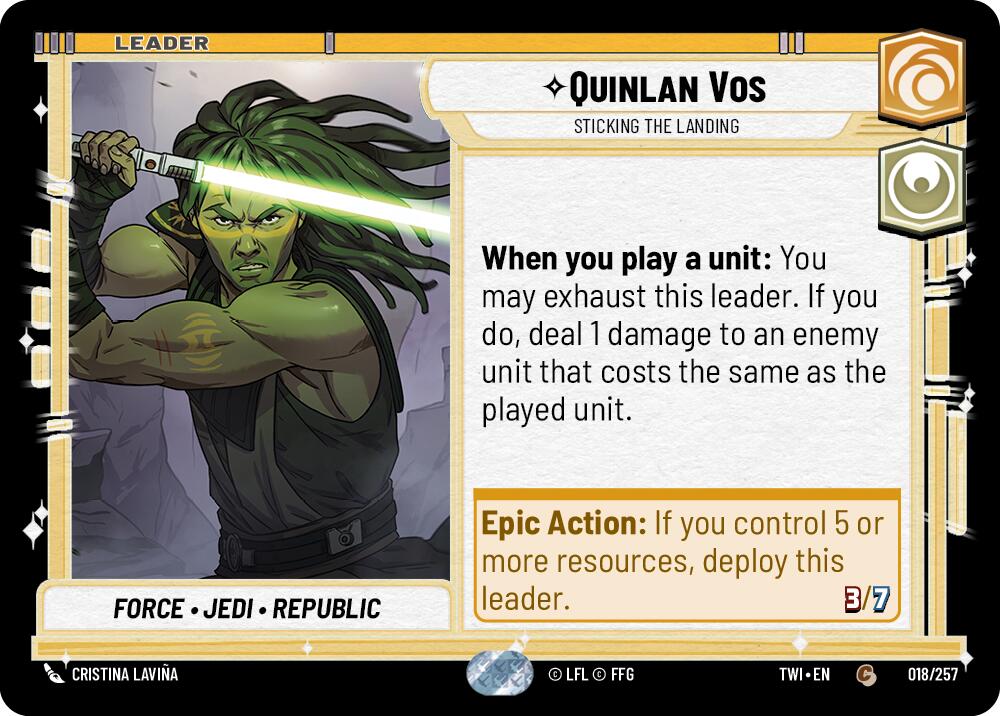 Quinlan Vos - Sticking the Landing (018/257) (018/257) [Twilight of the Republic] | Exor Games New Glasgow