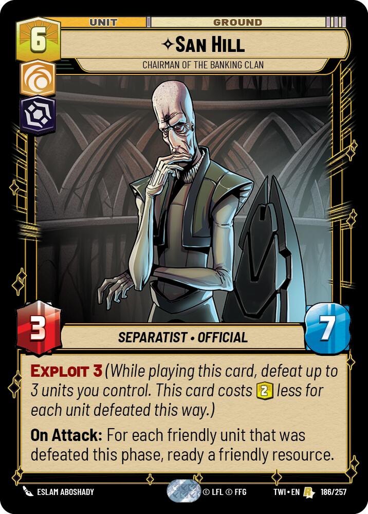 San Hill - Chairman of the Banking Clan (186/257) (186/257) [Twilight of the Republic] | Exor Games New Glasgow