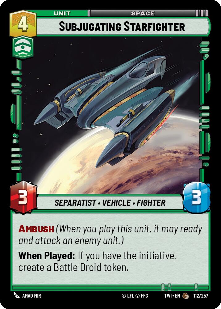 Subjugating Starfighter (112/257) (112/257) [Twilight of the Republic] | Exor Games New Glasgow
