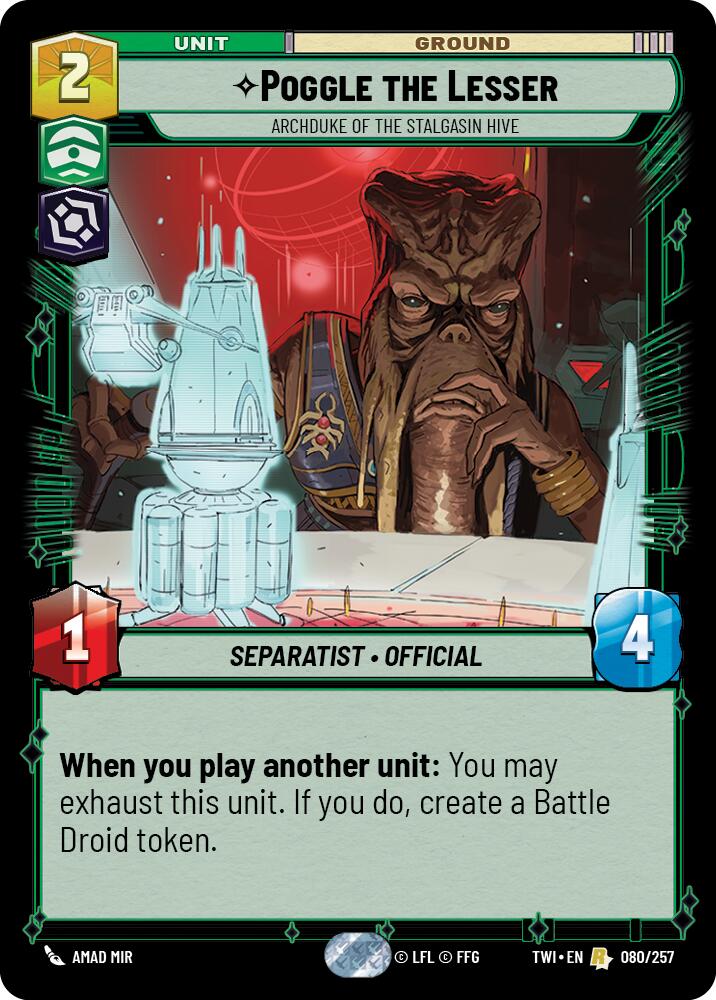 Poggle the Lesser - Archduke of the Stalgasin Hive (080/257) (080/257) [Twilight of the Republic] | Exor Games New Glasgow