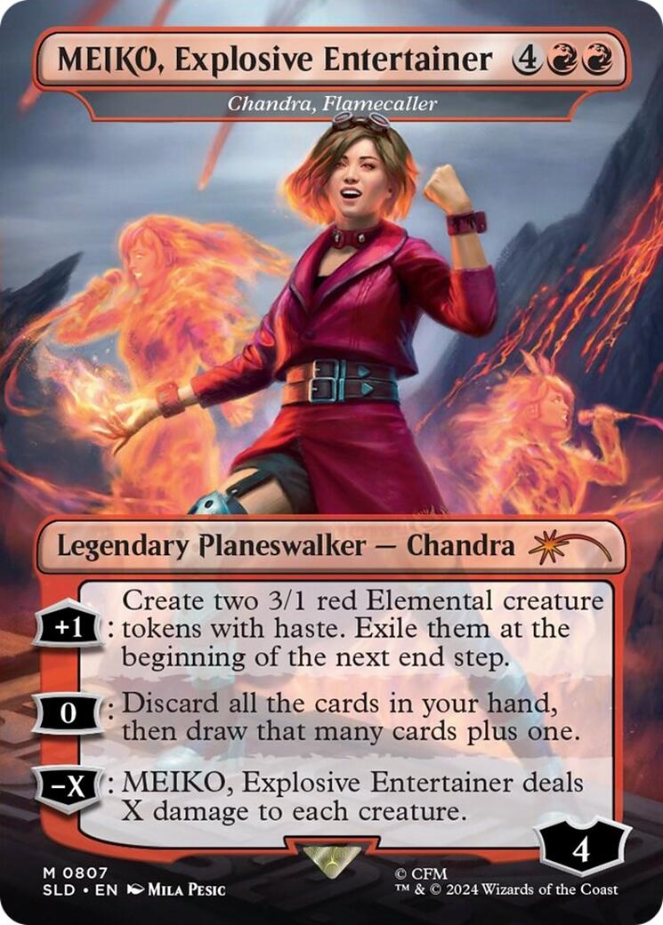 MEIKO, Explosive Entertainer - Chandra, Flamecaller (Japanese) [Secret Lair Drop Series] | Exor Games New Glasgow
