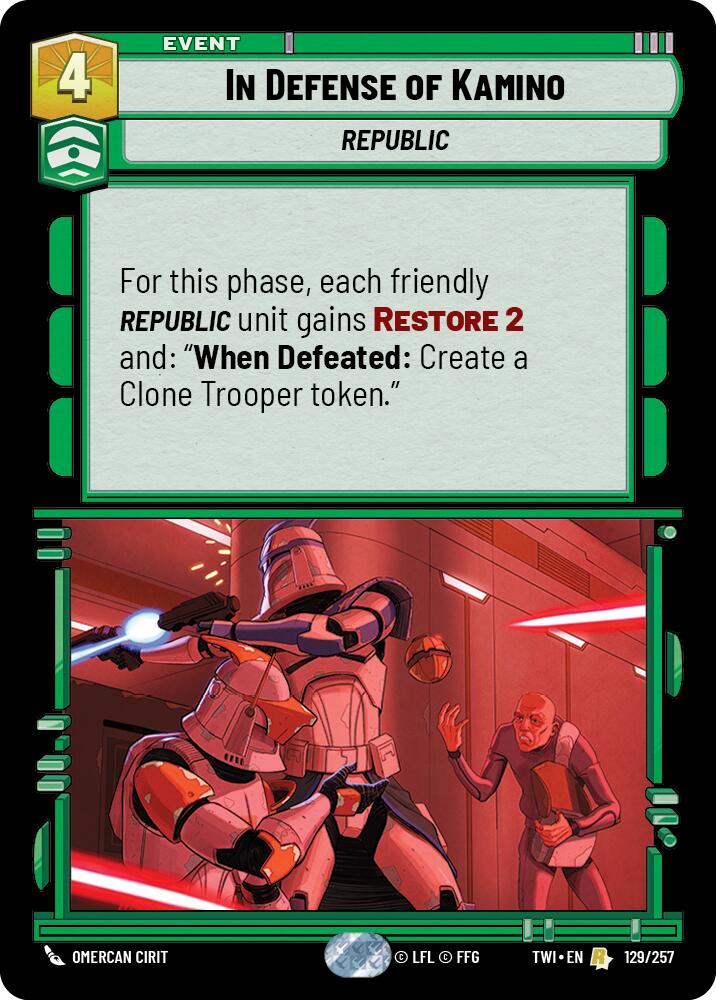 In Defense of Kamino (129/257) (129/257) [Twilight of the Republic] | Exor Games New Glasgow